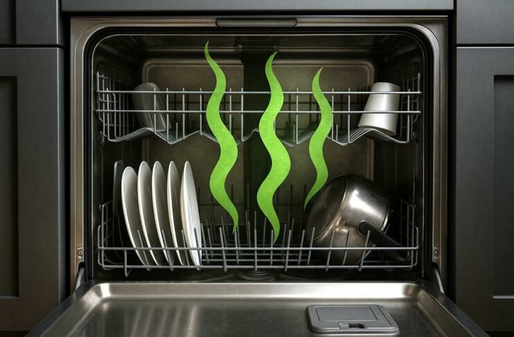 dishwasher still smells after cleaning