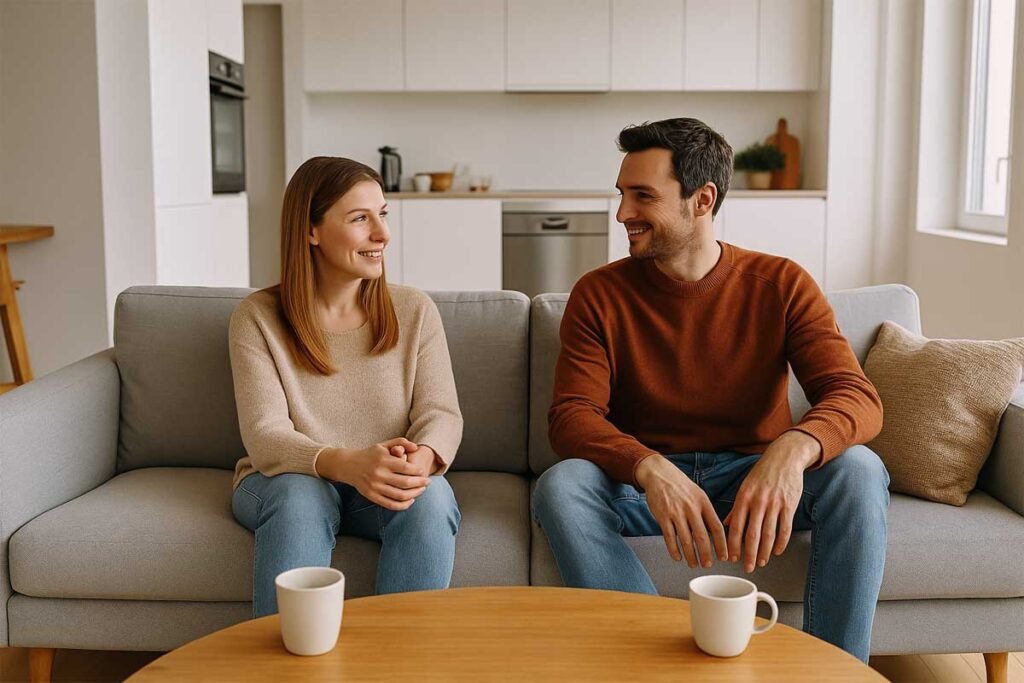 Ultra-quiet dishwasher running in an open-plan home without disturbing conversation