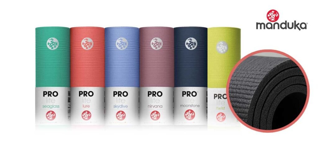 Close-up of Manduka PRO Yoga Mat showing thickness and textured surface - best yoga mats of 2025