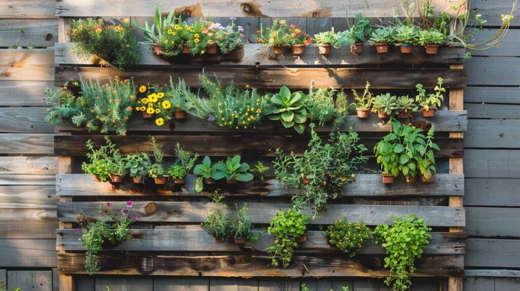 pallet vertical garden wall project