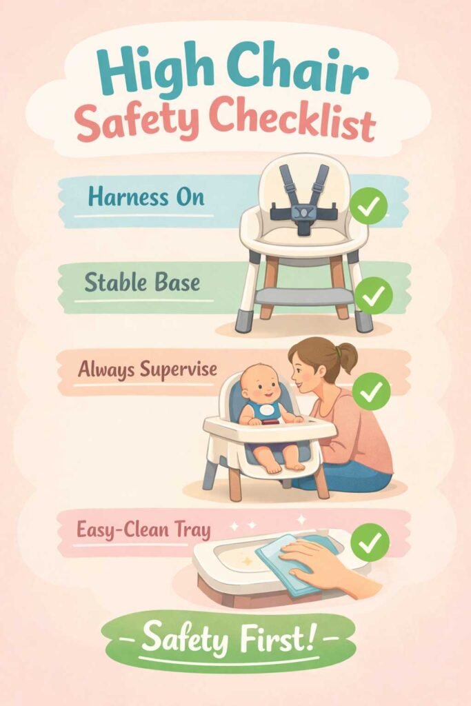 high chair safety checklist for babies and toddlers
