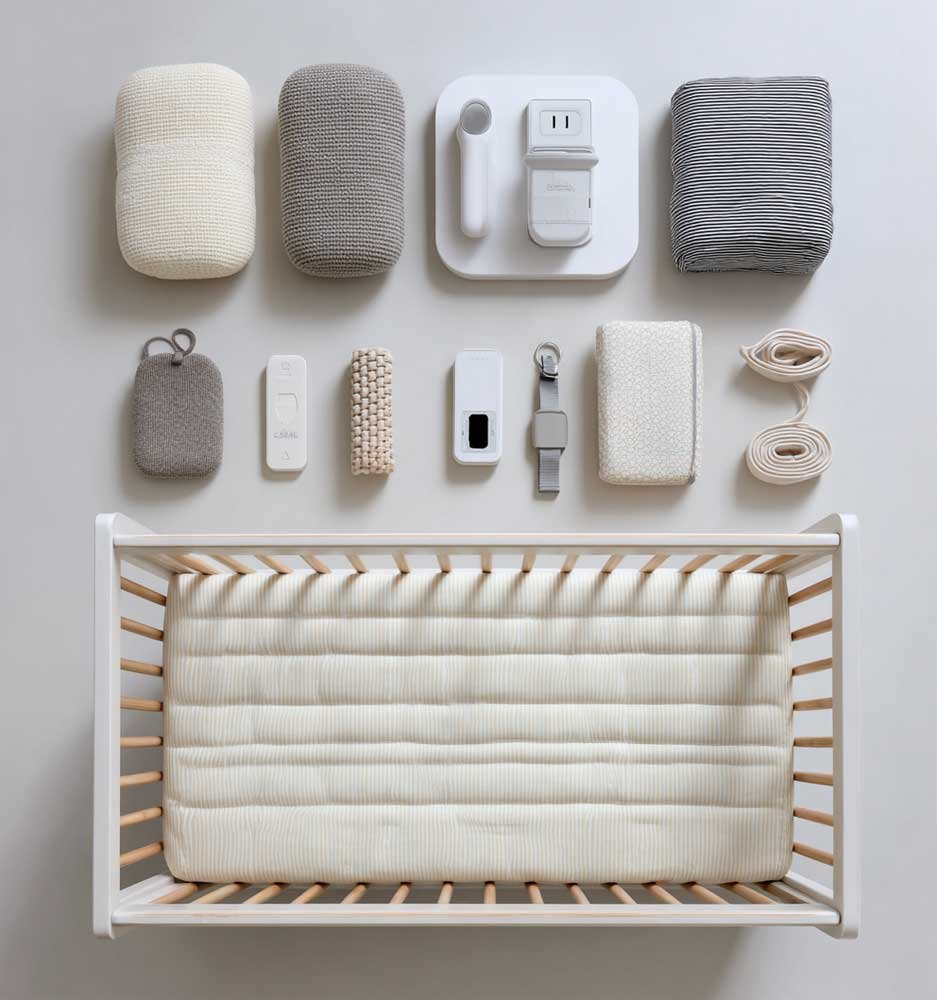 Nursery safety essentials including anchored furniture and bare crib setup