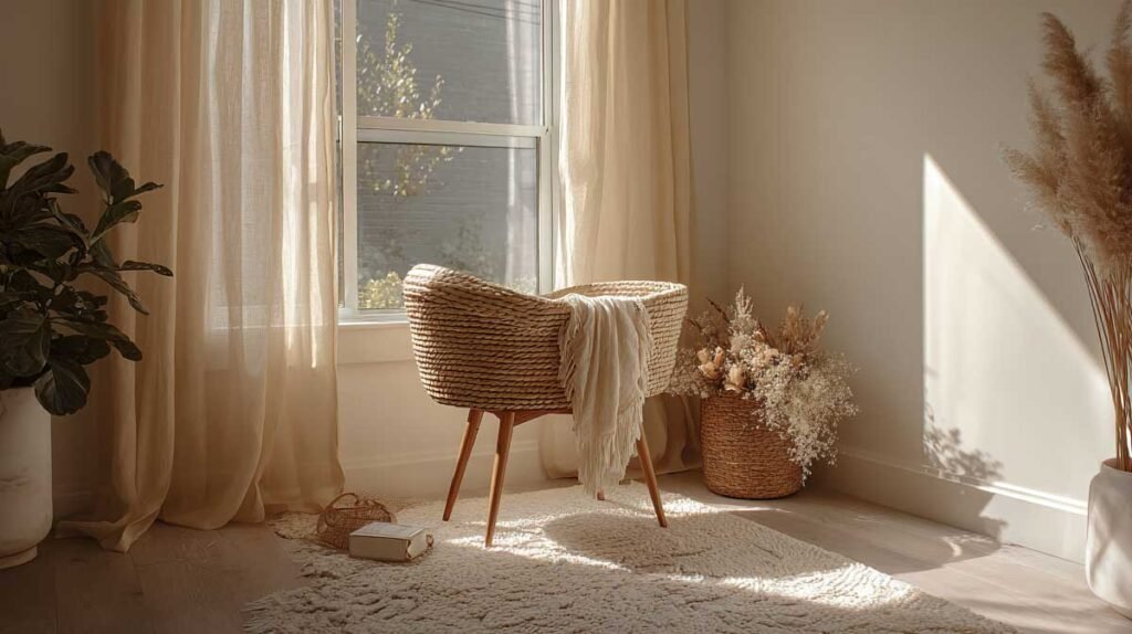 peaceful newborn bassinet setup – calm nursery inspiration