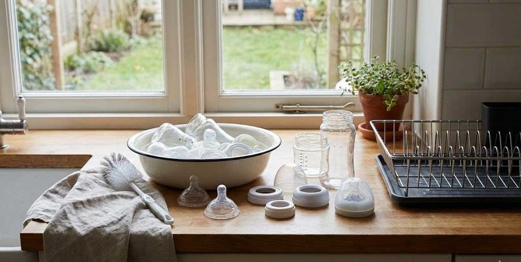 cleaning and sterilizing baby bottles safely at home