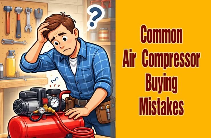 air compressor setup showing common buying mistakes in a home garage