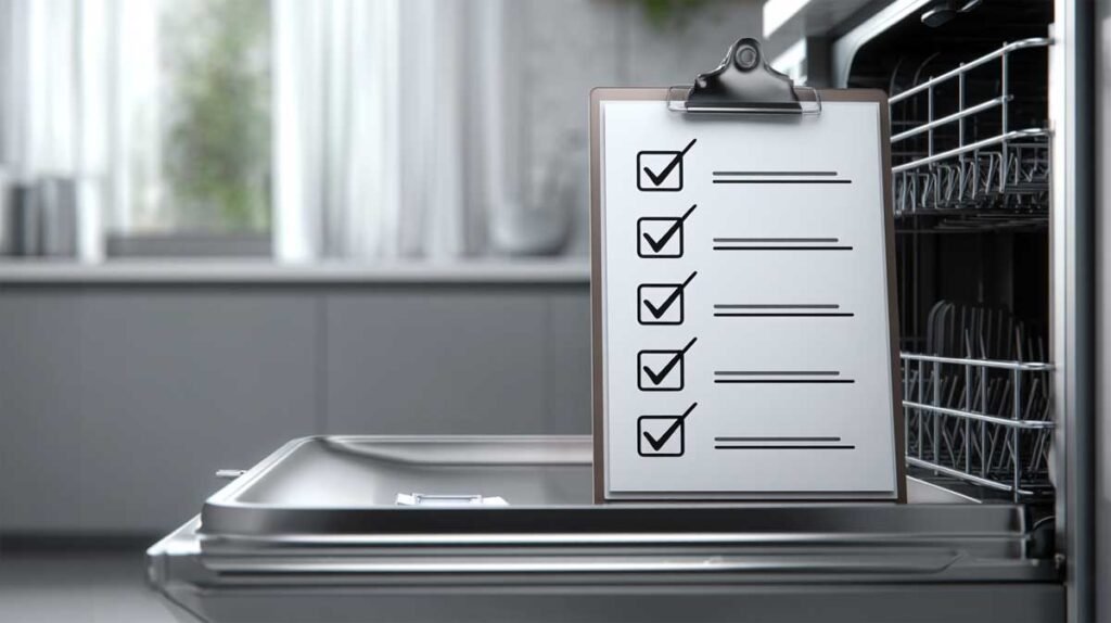 visual checklist for choosing a dishwasher