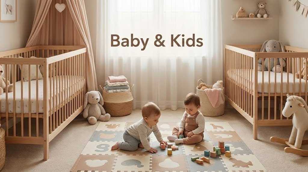 Baby and kids guides for growing families, including baby care, nursery, and child safety