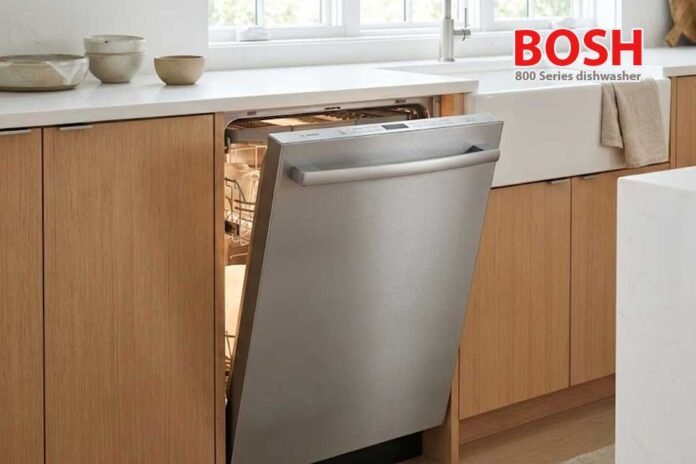 Bosch 800 Series dishwasher installed in a modern American kitchen