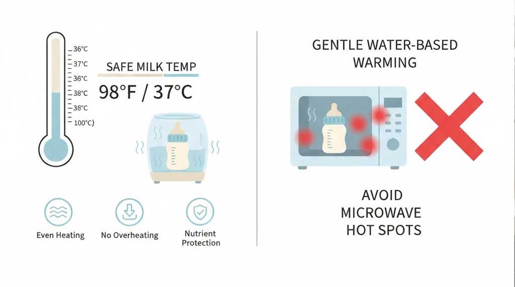 Bottle warmer temperature safety guide for newborn milk warming