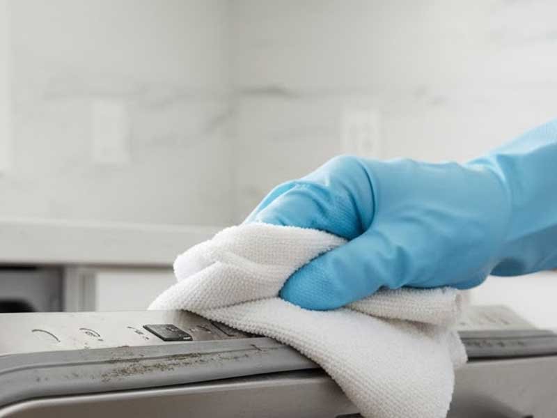 cleaning dishwasher door gasket rubber seal buildup