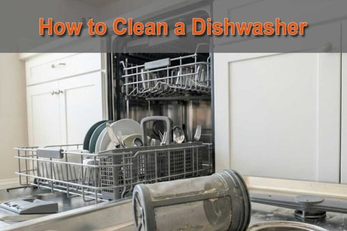 how to clean a dishwasher filter and spray arms step by step