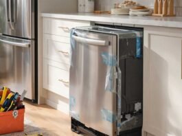 Dishwasher installation in a modern American kitchen