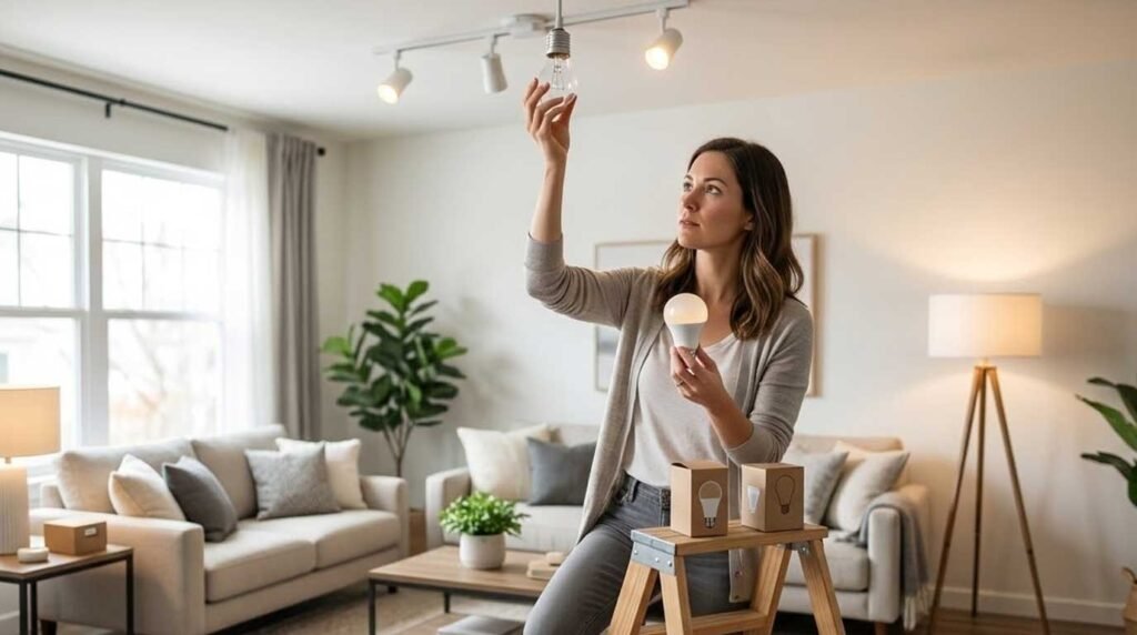 LED lighting energy efficient home saving electricity